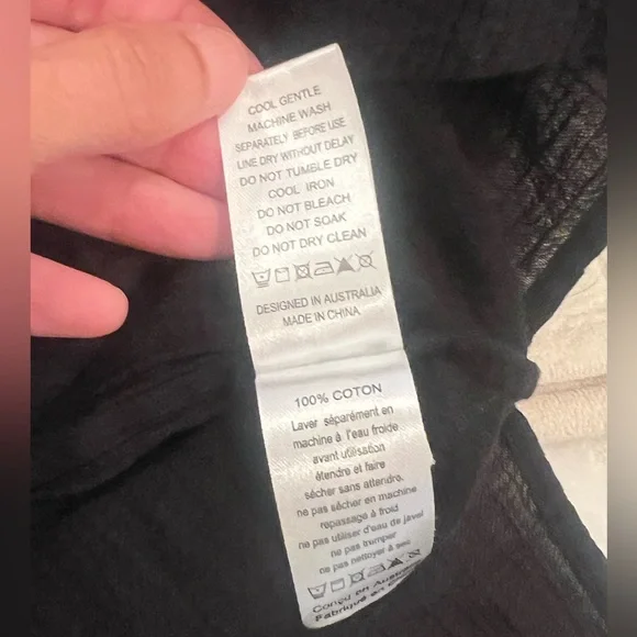 Seafolly Australia Crinkle Twill Beach Shirt | Black | Size S | Like New - Picture 12 of 14